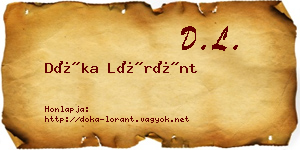 Dóka Lóránt névjegykártya