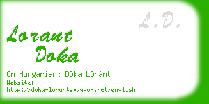 lorant doka business card
